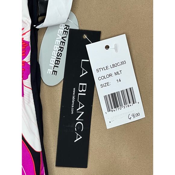 La Blanca In Full Bloom Reversible Hipster Bikini Bottom 14 NWT - Picture 6 of 6